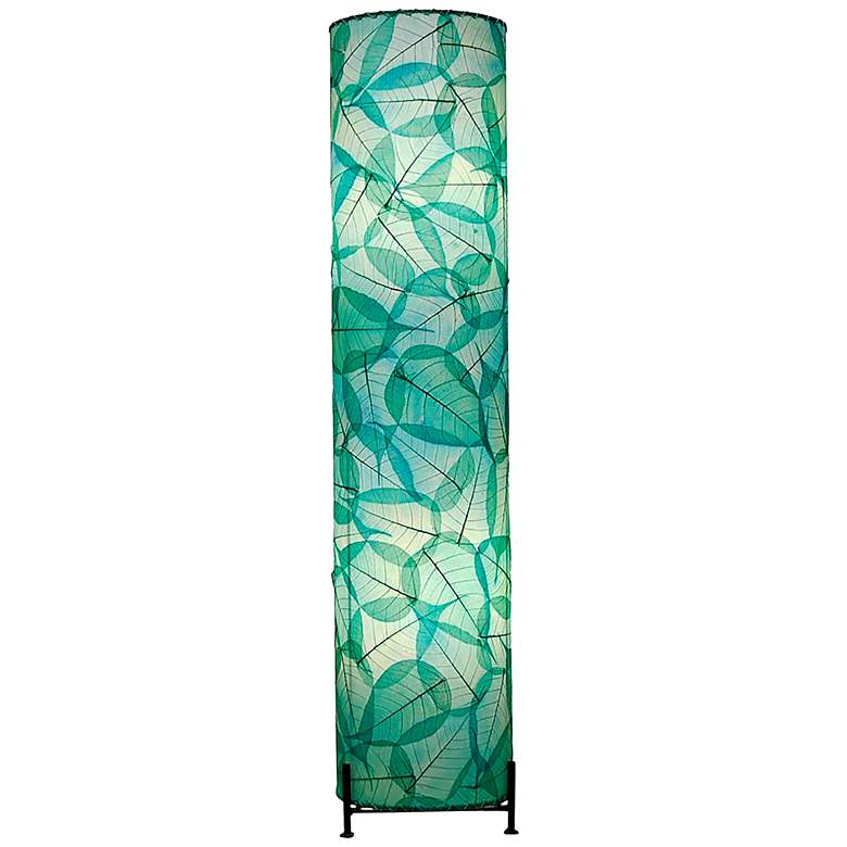 Image 1 Eangee Banyan Sea Blue Banyan Leaves Uplight Table Lamp