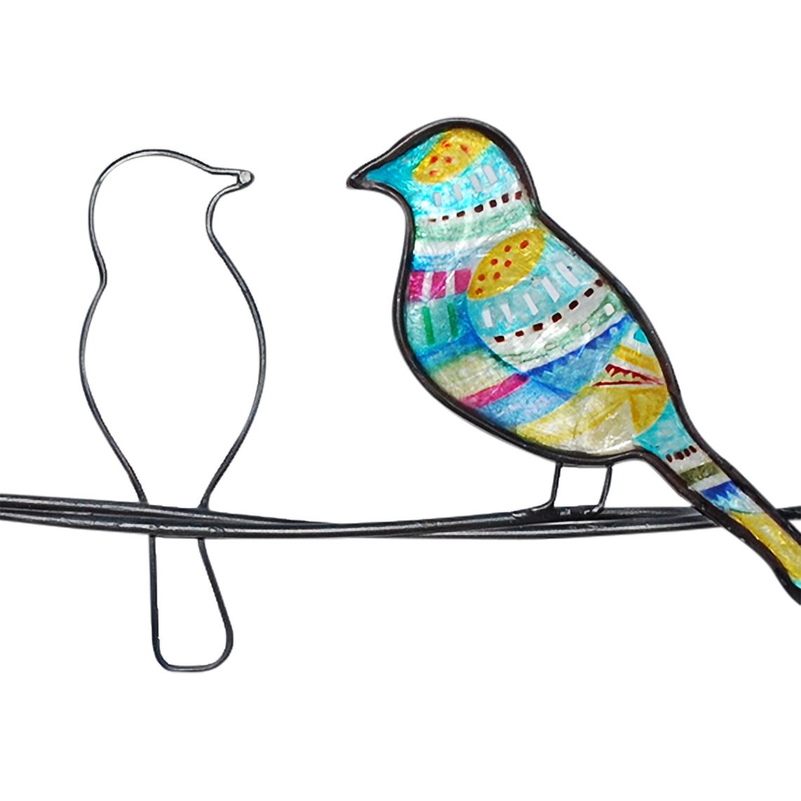 Image 3 Eangee Birds On A Wire 29" Wide Blue Capiz Shell Wall Decor more views