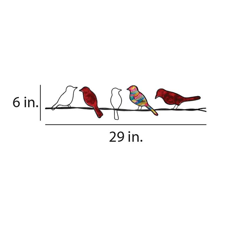 Image 4 Eangee Birds On A Wire 29 inch Wide Red Capiz Shell Wall Decor more views