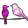Eangee Birds On A Wire 29"W Purple Capiz Shell Wall Decor