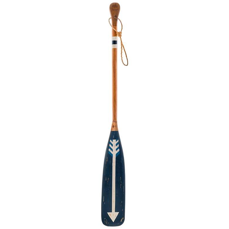 Image 1 Eangee Blue Oar with Arrow 60" High Solid Wood Wall Decor
