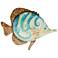 Eangee Blue Swirl Fish 12"W Capiz Shell Coastal Wall Decor