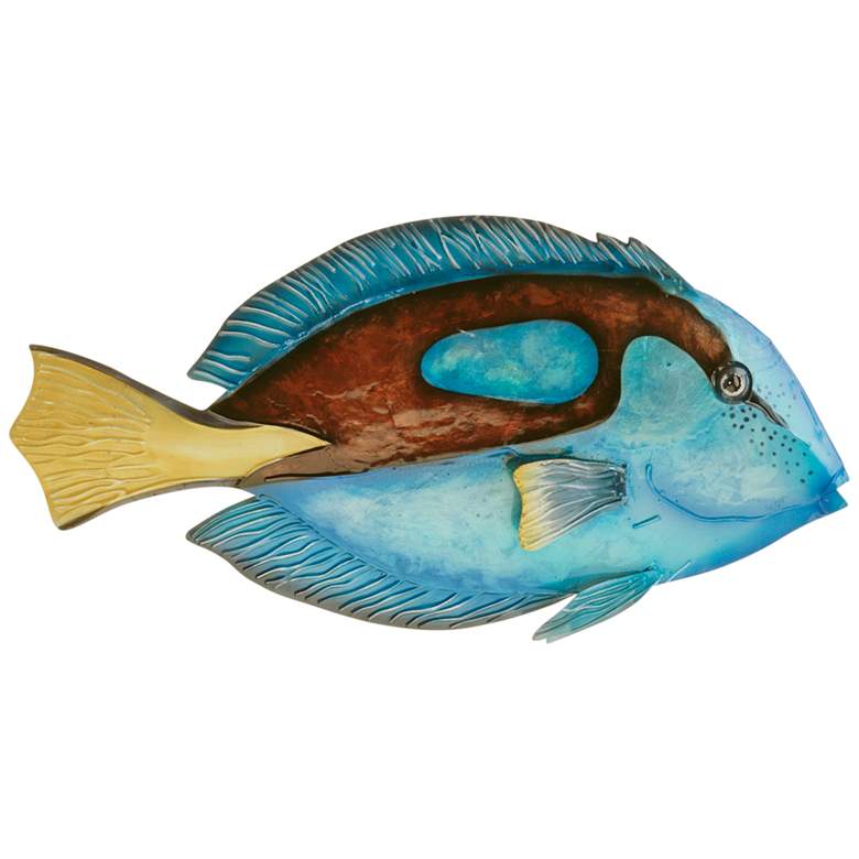 Image 2 Eangee Blue Tang Fish 13 inchW Capiz Shell Coastal Wall Decor