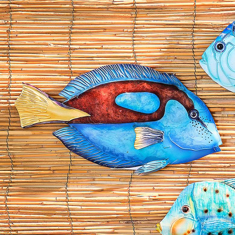 Image 1 Eangee Blue Tang Fish 13 inchW Capiz Shell Coastal Wall Decor