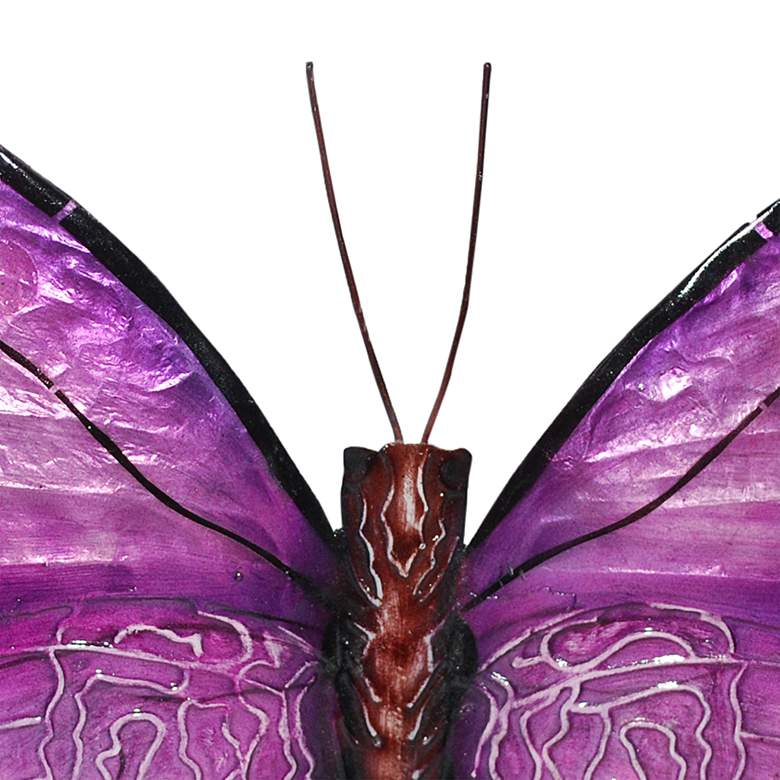 Image 2 Eangee Butterfly 11 inch Wide Purple Capiz Shell Wall Decor more views