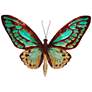 Eangee Butterfly 11"W Aqua and Gold Capiz Shell Wall Decor