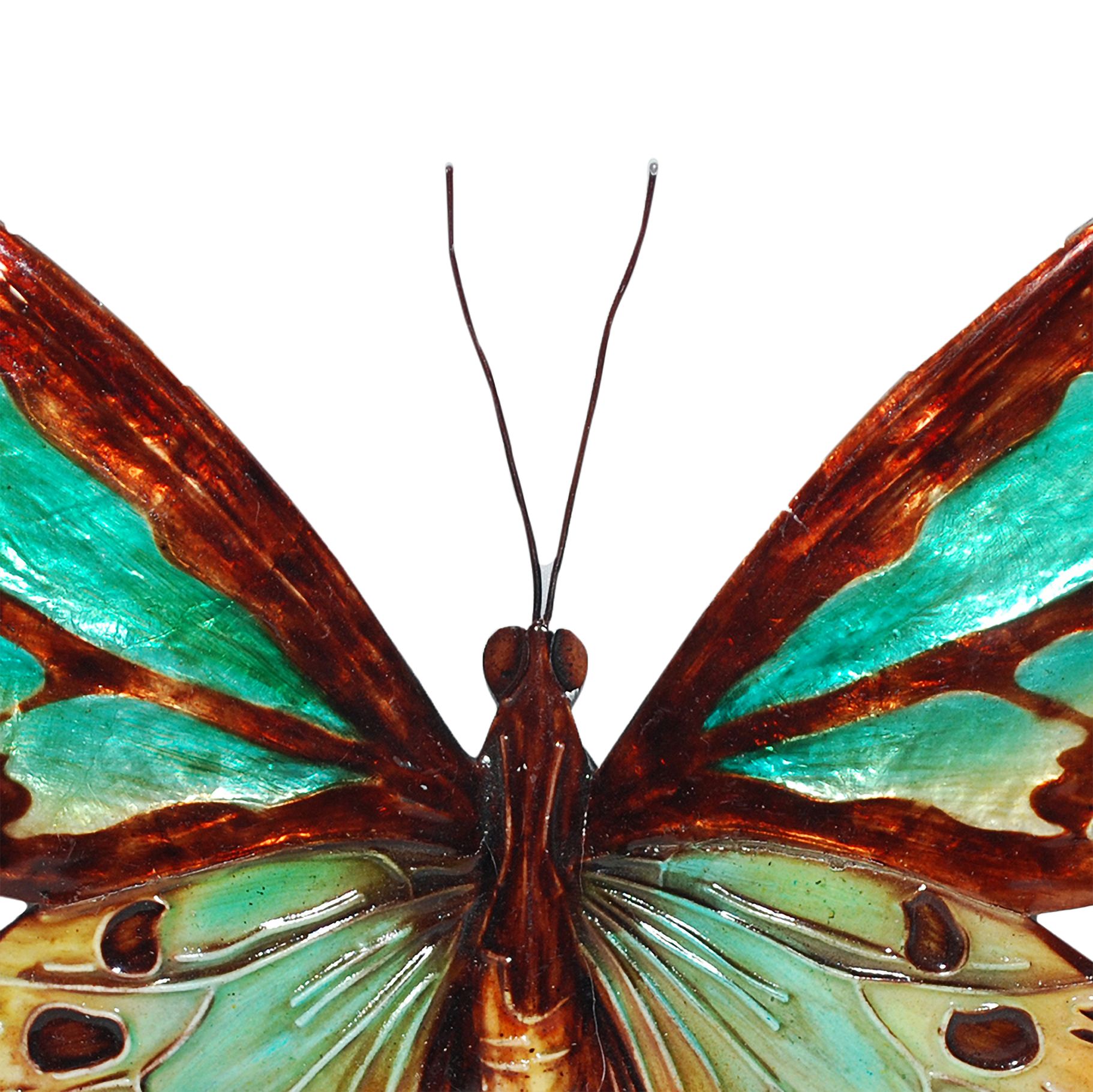 Image 3 Eangee Butterfly 11"W Aqua and Gold Capiz Shell Wall Decor more views