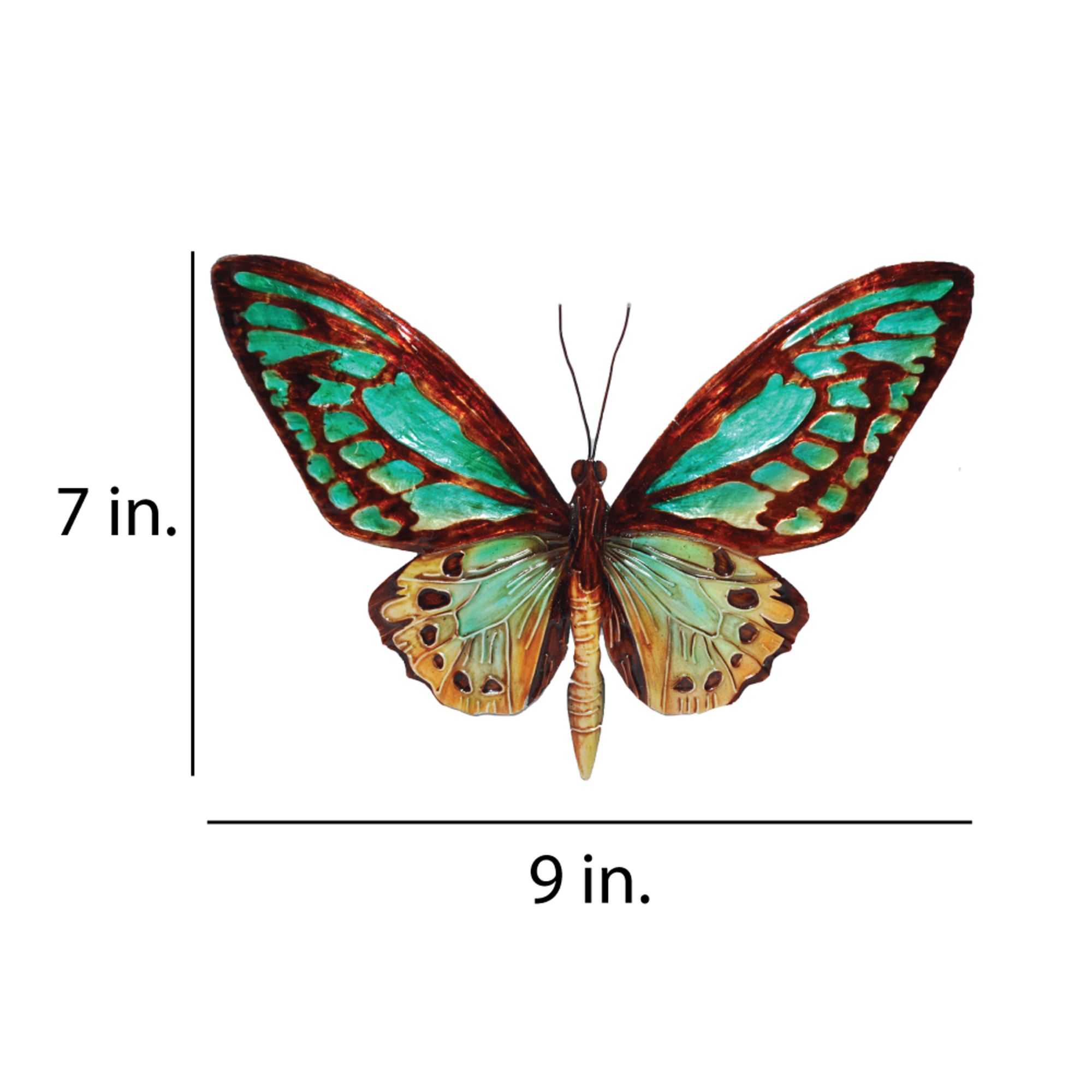 Image 4 Eangee Butterfly 11"W Aqua and Gold Capiz Shell Wall Decor more views