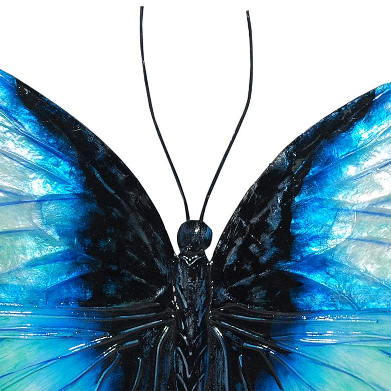 Image 3 Eangee Butterfly 11"W Blue Capiz Shell Wall Decor more views