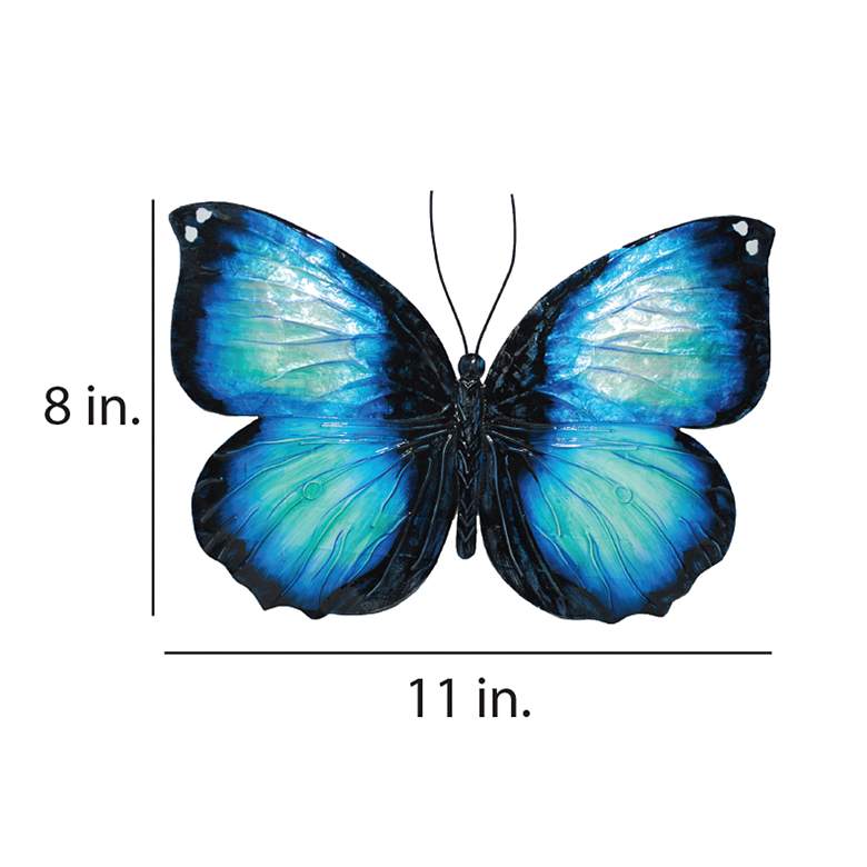 Image 4 Eangee Butterfly 11"W Blue Capiz Shell Wall Decor more views