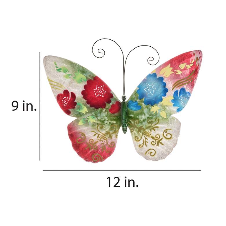 Image 4 Eangee Butterfly 12 inchW Spring Flowers Capiz Shell Wall Decor more views