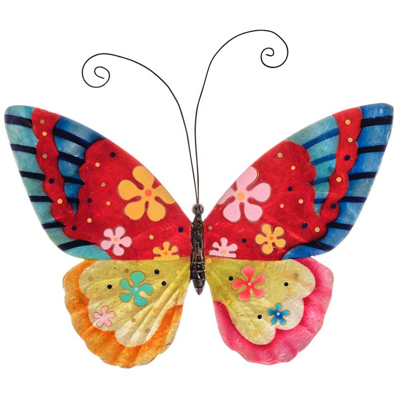 Image 2 Eangee Butterfly 13 inchW Flower Power Capiz Shell Wall Decor