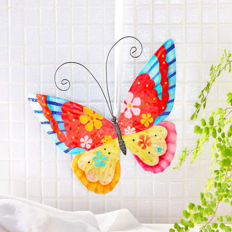 Image 1 Eangee Butterfly 13 inchW Flower Power Capiz Shell Wall Decor