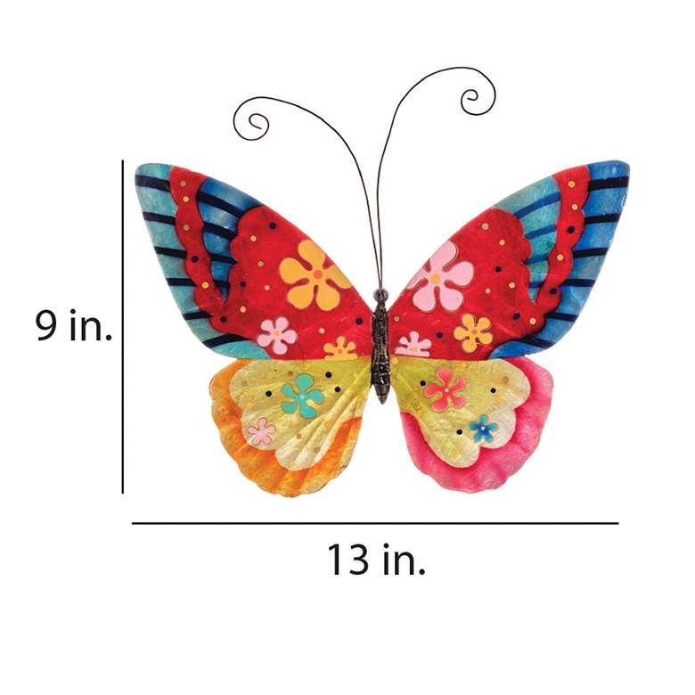 Image 4 Eangee Butterfly 13 inchW Flower Power Capiz Shell Wall Decor more views