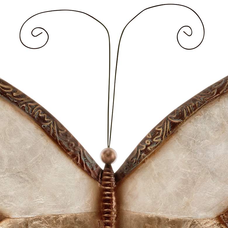 Image 3 Eangee Butterfly 17 inch Wide Earthtoned Capiz Shell Wall Decor more views