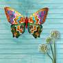 Eangee Butterfly 18" Wide Multi-Color Capiz Shell Wall Decor
