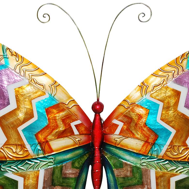 Image 3 Eangee Butterfly 18 inch Wide Multi-Color Capiz Shell Wall Decor more views