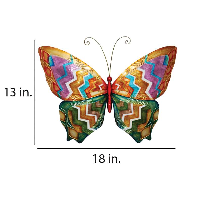 Image 4 Eangee Butterfly 18 inch Wide Multi-Color Capiz Shell Wall Decor more views