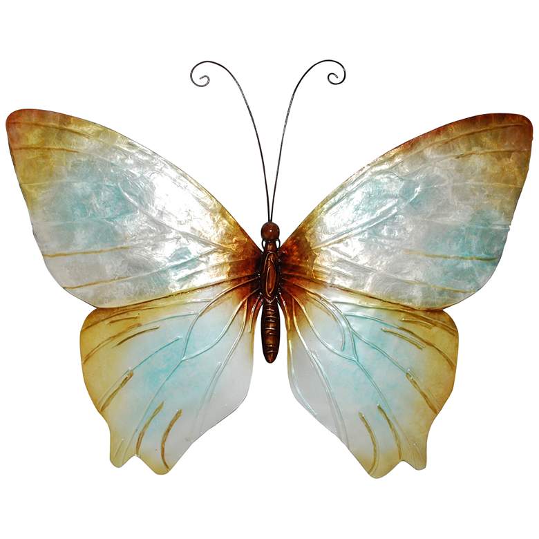 Image 2 Eangee Butterfly 18 inch Wide Pearl Capiz Shell Wall Decor
