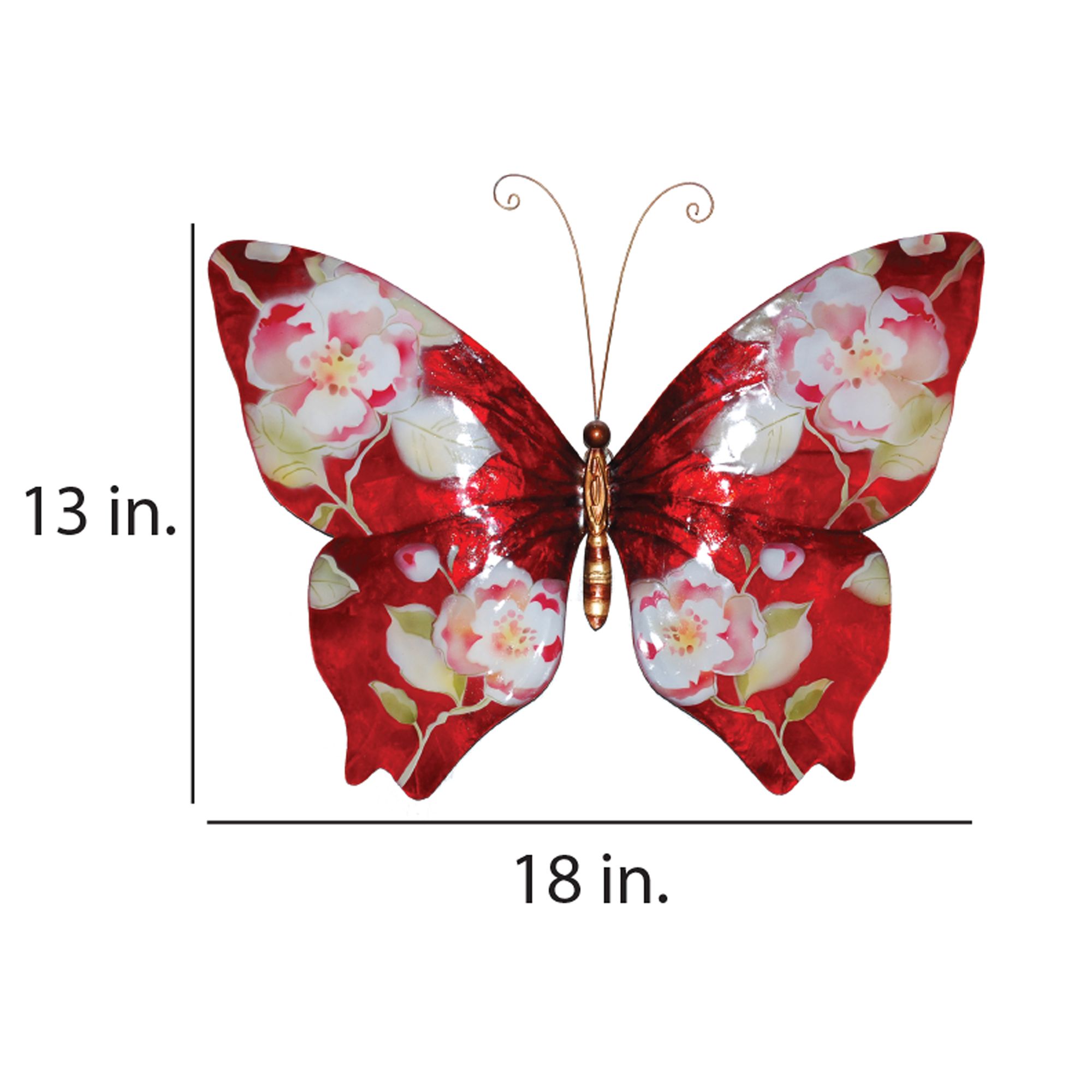 Image 4 Eangee Butterfly 18" Wide Red Capiz Shell Wall Decor more views