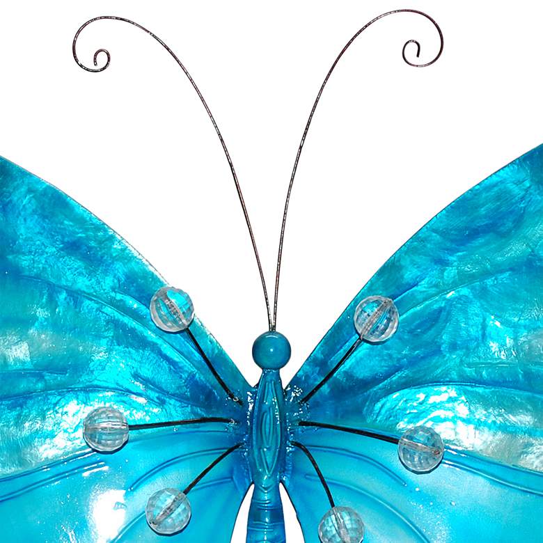 Image 2 Eangee Butterfly 18" Wide Sea Blue Capiz Shell Wall Decor more views