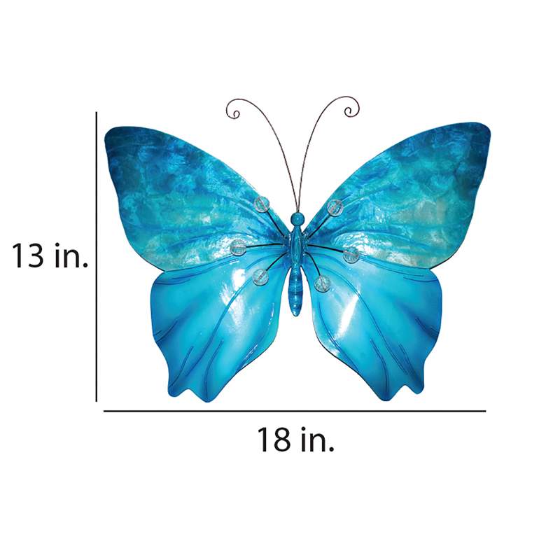Image 4 Eangee Butterfly 18" Wide Sea Blue Capiz Shell Wall Decor more views