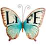 Eangee Butterfly 18"W Blue Brown Life Capiz Shell Wall Decor