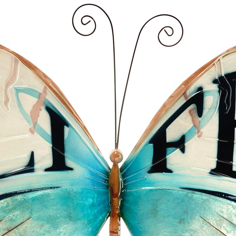 Image 3 Eangee Butterfly 18 inchW Blue Brown Life Capiz Shell Wall Decor more views