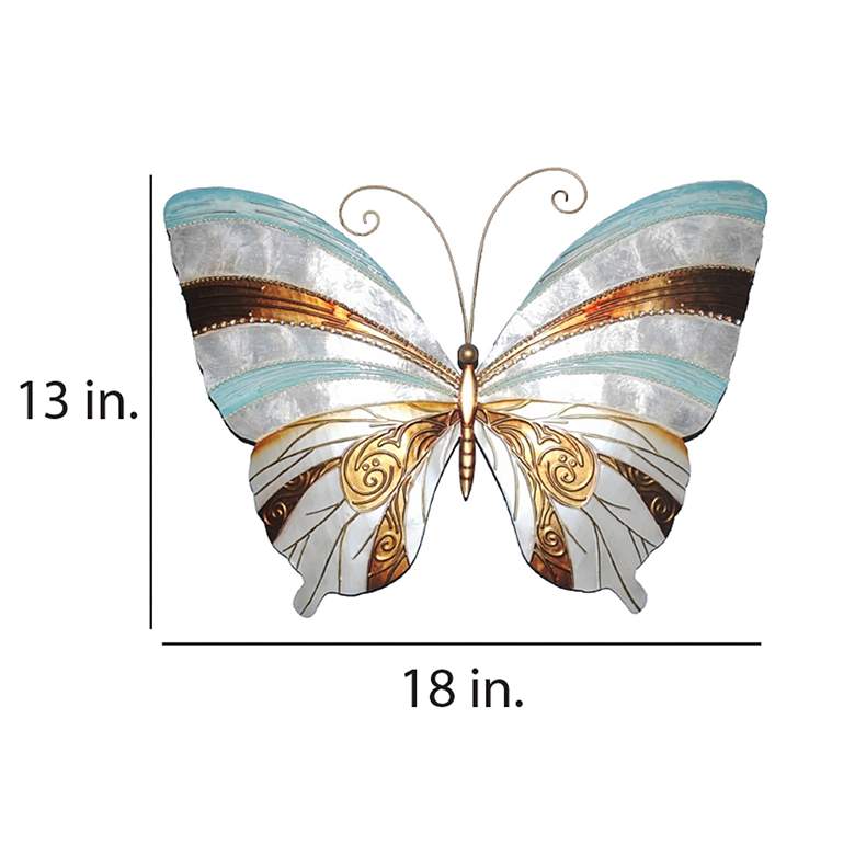 Image 4 Eangee Butterfly 18"W Blue Pearl and Copper Wall Decor more views