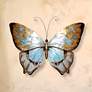 Eangee Butterfly 18"W Copper and Aqua Capiz Shell Wall Decor