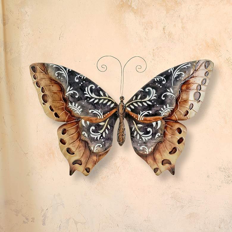 Image 1 Eangee Butterfly 18 inchW Copper Capiz Shell Wall Decor