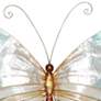 3_Eangee Butterfly 18"W Pearl and Aqua Capiz Shell Wall Decor more views