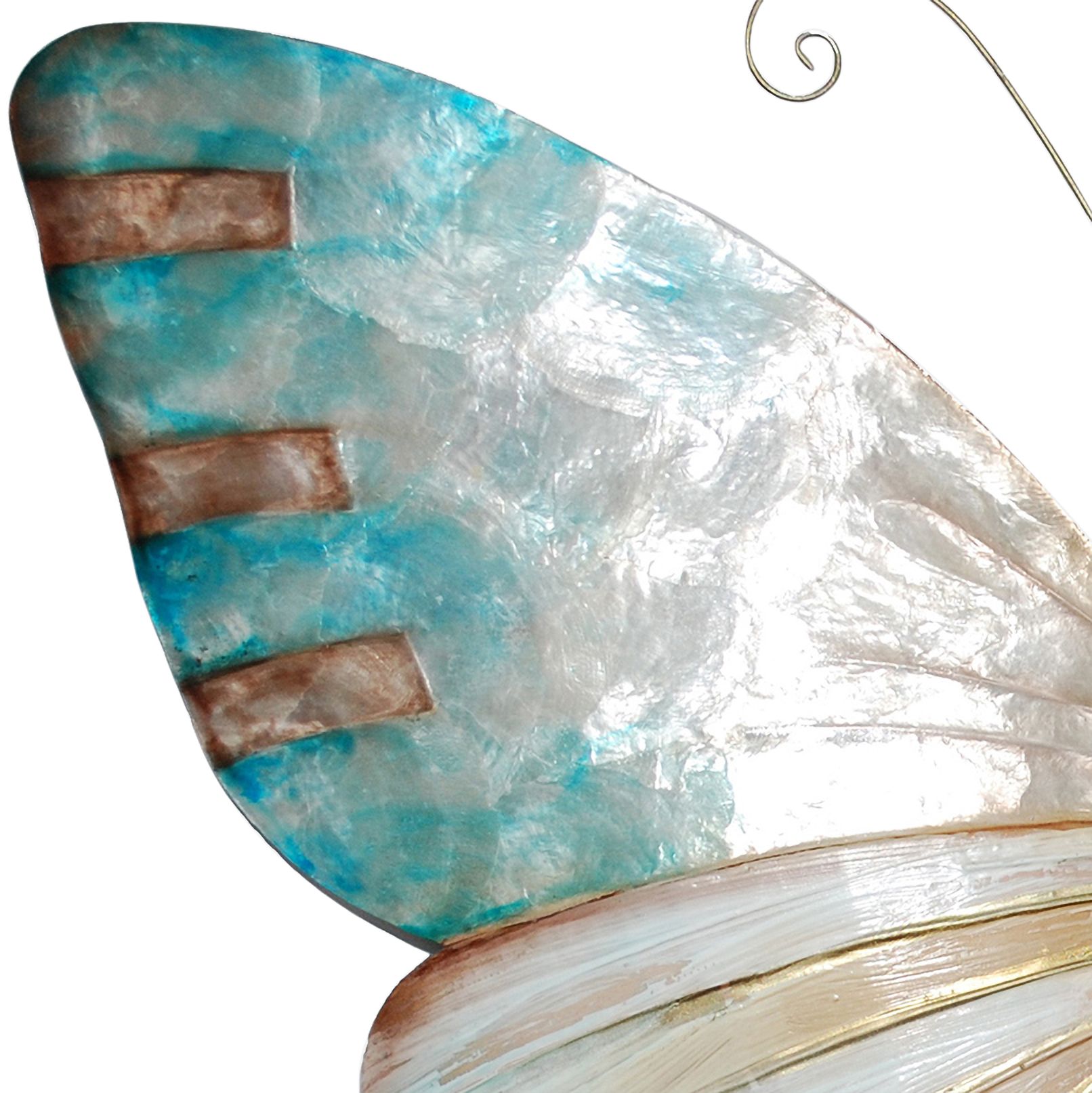 Image 4 Eangee Butterfly 18"W Pearl and Aqua Capiz Shell Wall Decor more views
