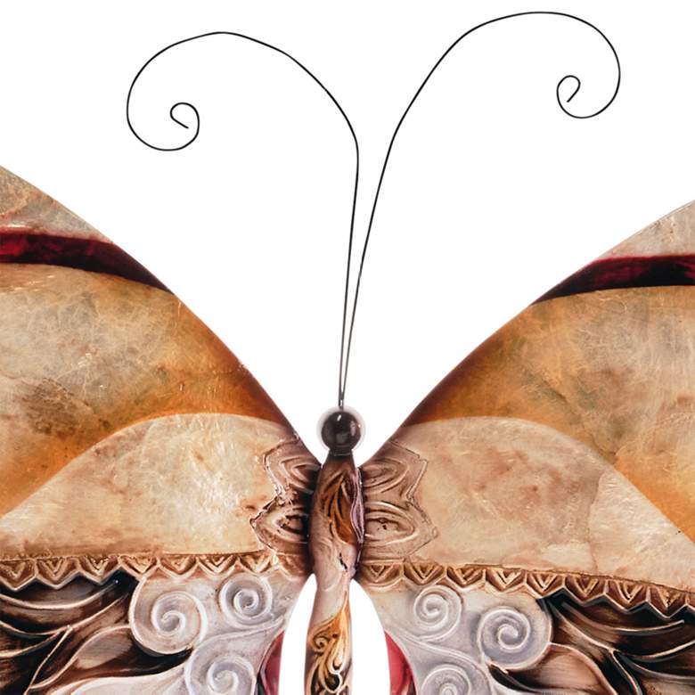 Eangee Butterfly 18&quot;W Pearl and Brown Capiz Shell Wall Decor more views