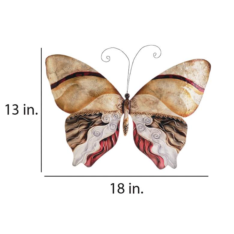 Eangee Butterfly 18&quot;W Pearl and Brown Capiz Shell Wall Decor more views