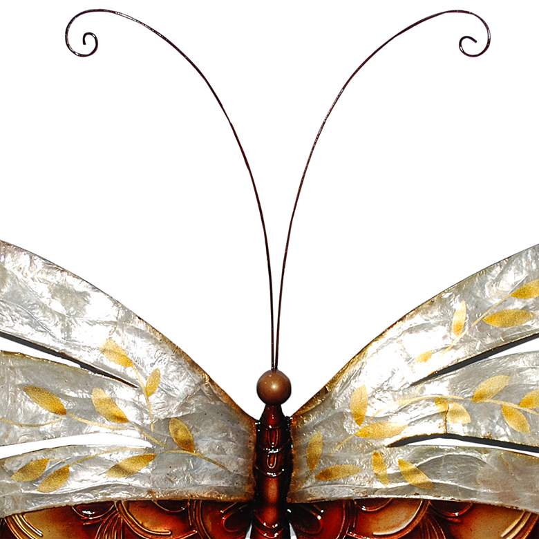 Image 3 Eangee Butterfly 18 inchW Pearl and Copper Scaling Wall Decor more views