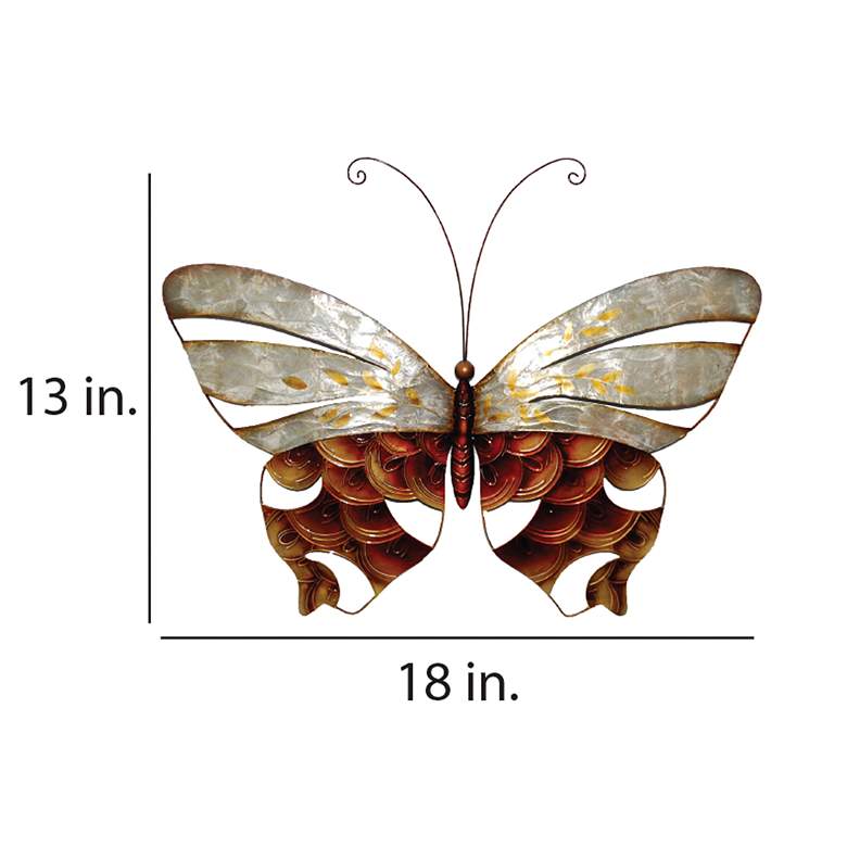 Image 4 Eangee Butterfly 18 inchW Pearl and Copper Scaling Wall Decor more views