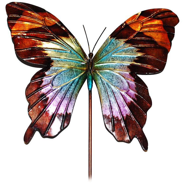 Image 1 Eangee Butterfly Blue 24" High Decorative Garden Stake