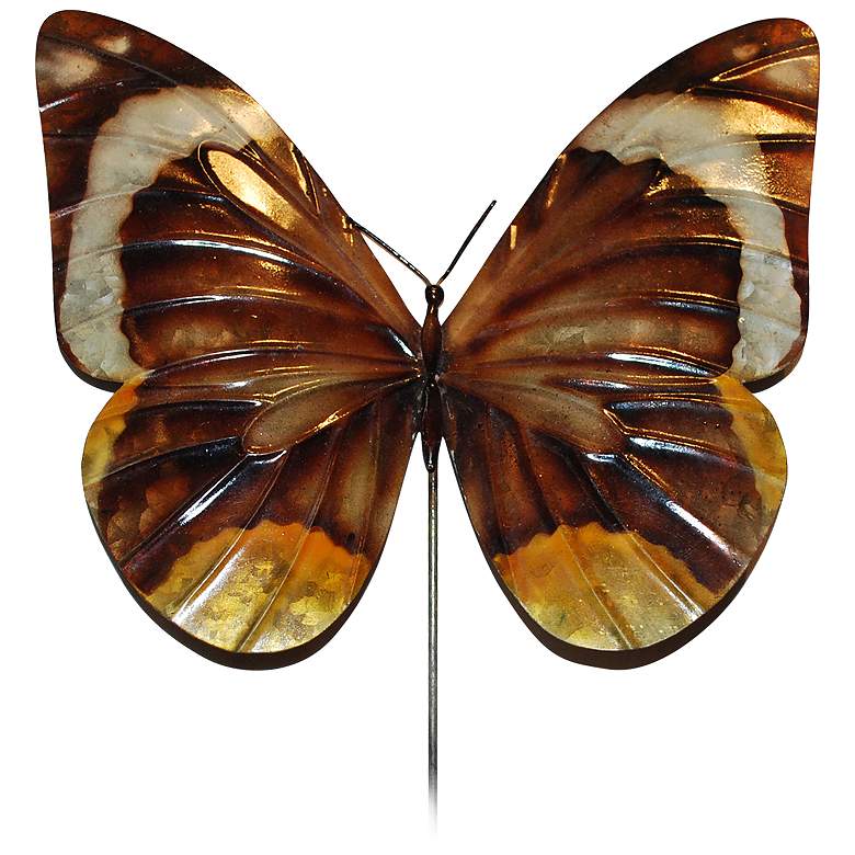 Image 1 Eangee Butterfly Brown 24" High Decorative Garden Stake