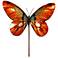 Eangee Butterfly Orange 24" High Decorative Garden Stake