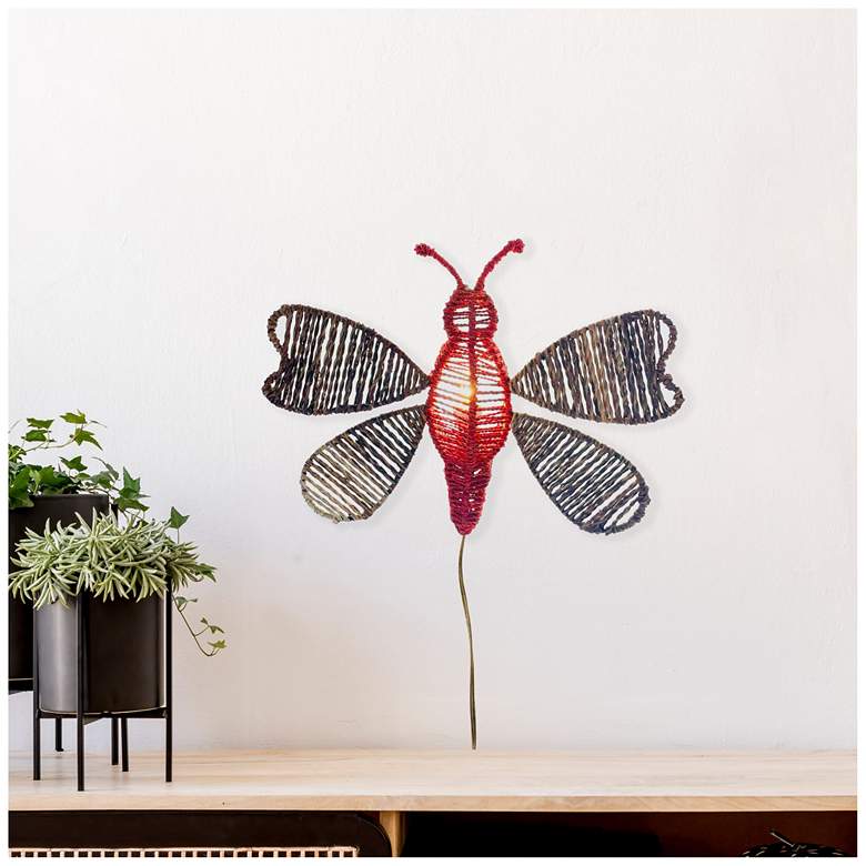 Image 2 Eangee Butterfly Wall Lamp Red more views