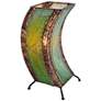 2_Eangee C-Shape 20" Green Cocoa Leaves Uplight Accent Table Lamp