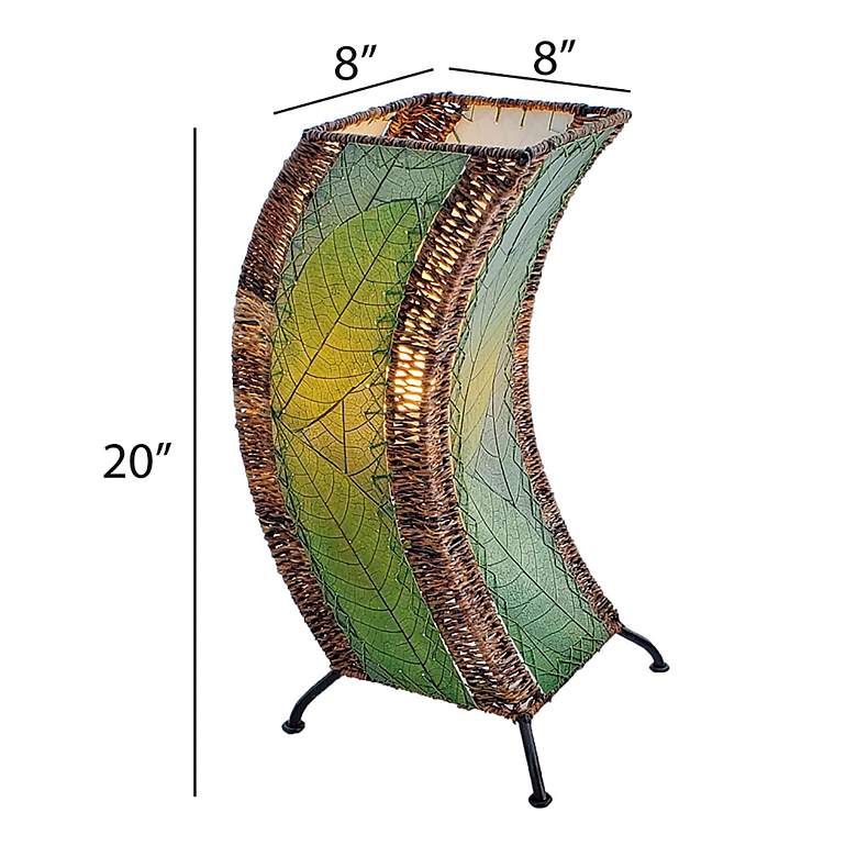 Image 4 Eangee C-Shape 20" Green Cocoa Leaves Uplight Accent Table Lamp more views
