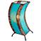 Eangee C-Shape 20" High Blue Cocoa Leaves Uplight Table Lamp