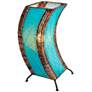 4_Eangee C-Shape 20" High Blue Cocoa Leaves Uplight Table Lamp more views