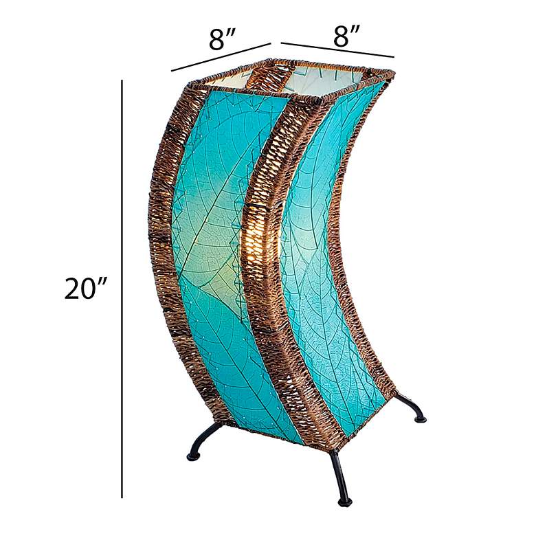 Image 5 Eangee C-Shape 20" High Blue Cocoa Leaves Uplight Table Lamp more views