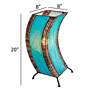 5_Eangee C-Shape 20" High Blue Cocoa Leaves Uplight Table Lamp more views
