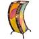 Eangee C-Shape 20" High Multi-Color Cocoa Leaves Uplight Table Lamp