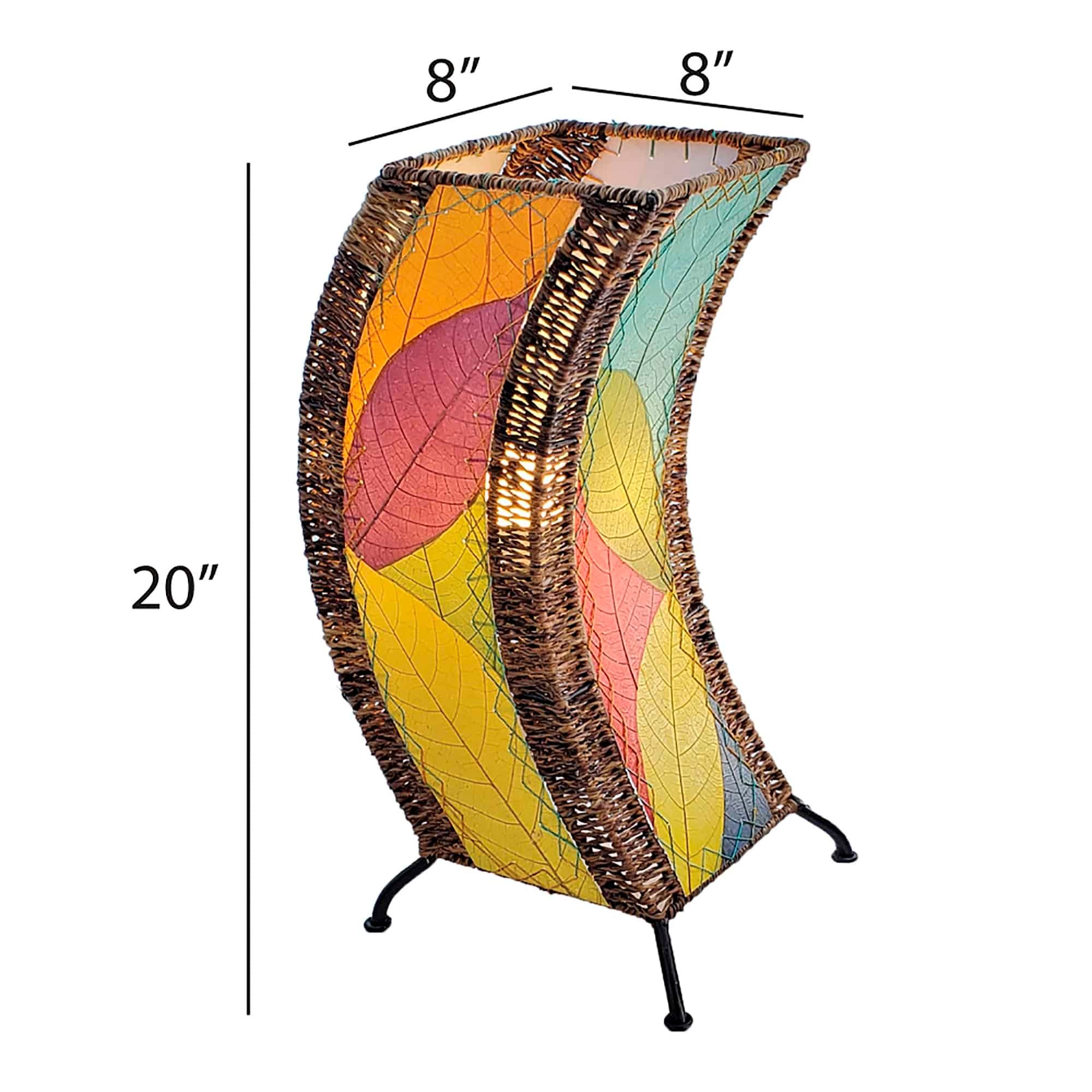 Image 4 Eangee C-Shape 20" High Multi-Color Cocoa Leaves Uplight Table Lamp more views