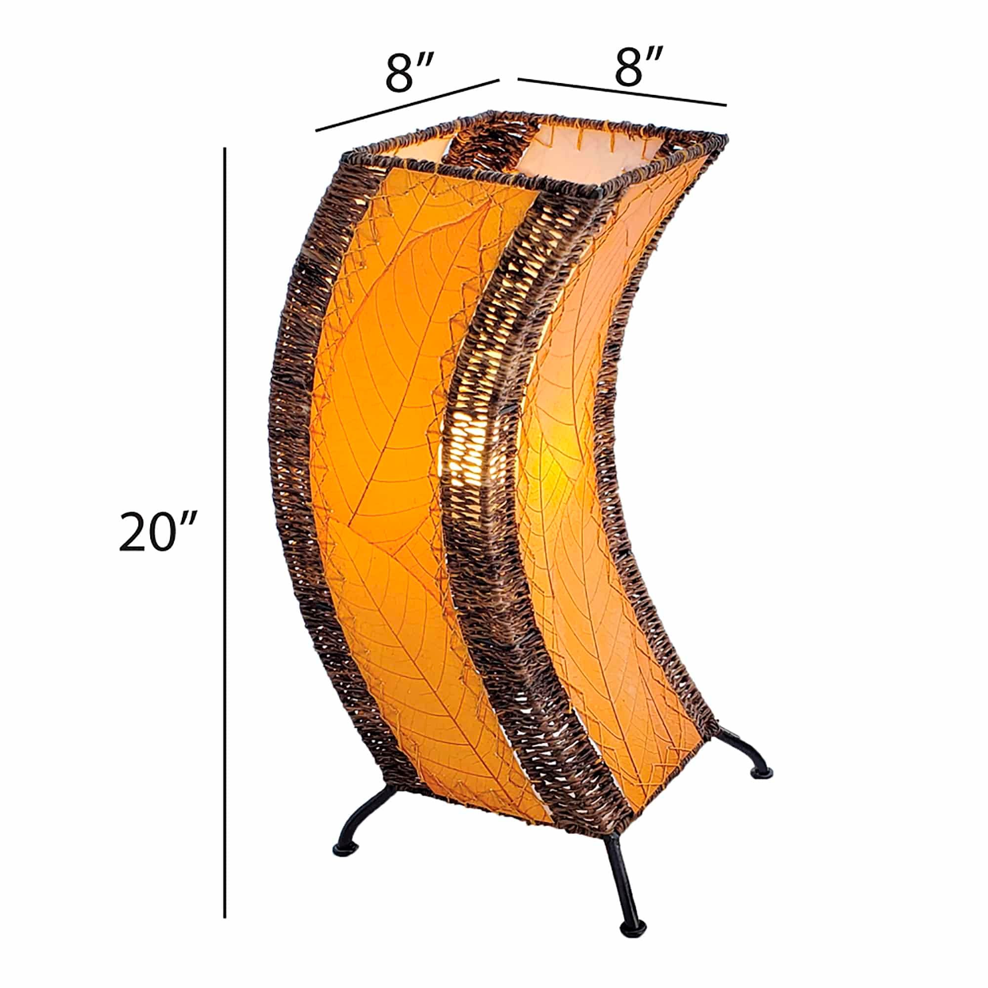 Image 4 Eangee C-Shape Orange Cocoa Leaves Uplight Accent Table Lamp more views